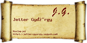Jetter György névjegykártya